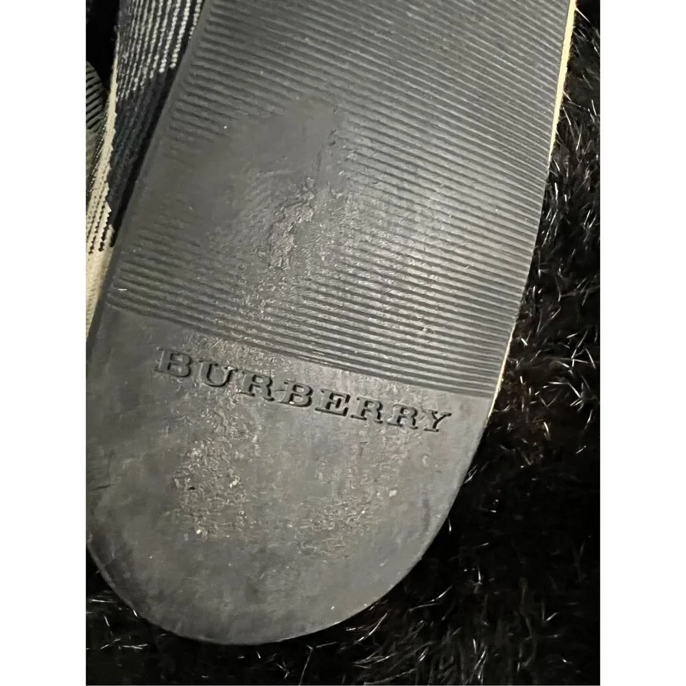 Burberry Brown Leather Canvas Nova Check Three Buckle Ballet Flats Shoes 9.5 - Picture 10 of 12
